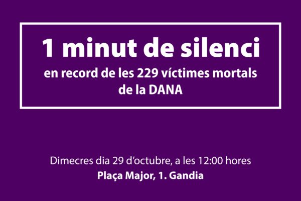 Gandia se suma al luto oficial declarado por el primer aniversario de la DANA